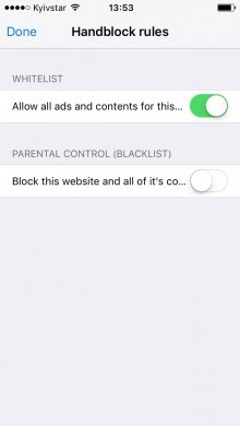 Handblock - ad blocker for Safari
