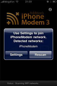 iPhone as a modem 