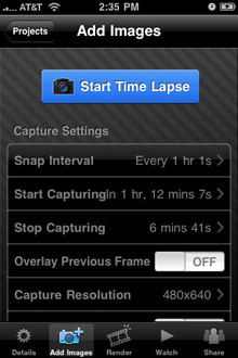 iTimeLapse - camera iPhone in auto mode. 