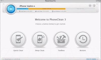 How to clean iPhone - PhoneClean program 
