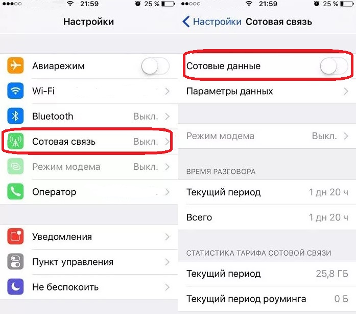 how to turn off the Internet on an iPhone 