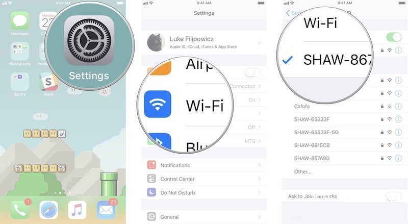 how to turn on Wi-Fi on iPhone 5s 