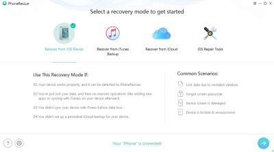 PhoneRescue - data recovery tool from iPhone 