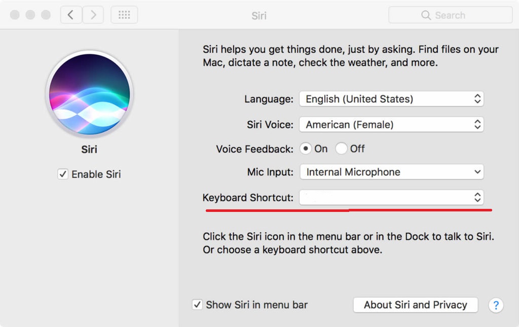 how to call siri on macbook 