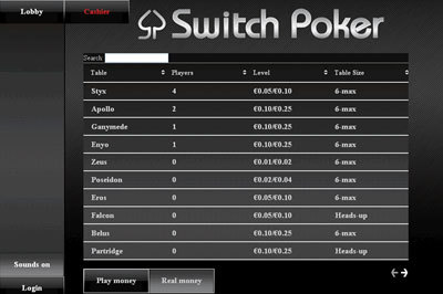 Switch Poker is the first poker room to play poker on iPhone and iPad 