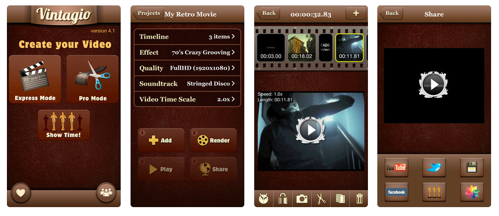 Vintagio / Vintage Video Maker - old movie effect in iPhone 